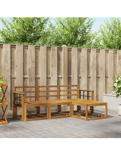 Set di divani 4 pcs Naturale Legno di Acacia Massello