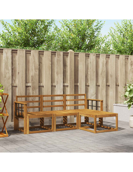 Set di divani 4 pcs Naturale Legno di Acacia Massello