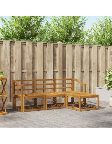 Set di divani 4 pcs Naturale Legno di Acacia Massello