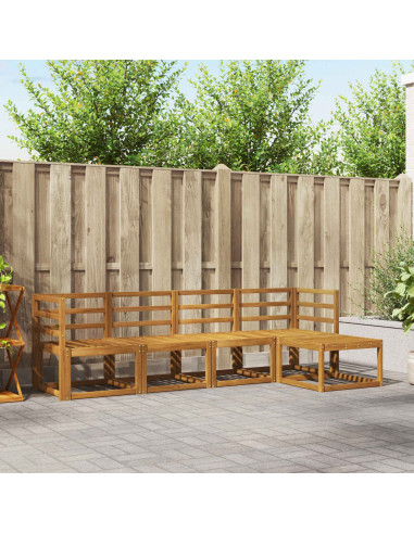 Set di divani 5 pcs Naturale Legno di Acacia Massello