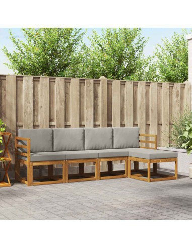 Set di divani 5 pcs Grigio Naturale e Chiaro