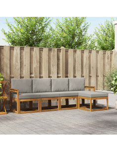 Set di divani 5 pcs Grigio Naturale e Chiaro