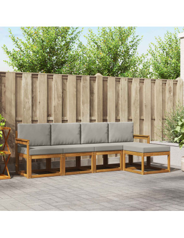 Set di divani 5 pcs Grigio Naturale e Chiaro