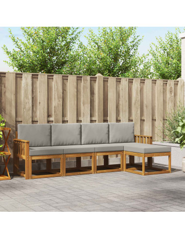 Set di divani 5 pcs Grigio Naturale e Chiaro