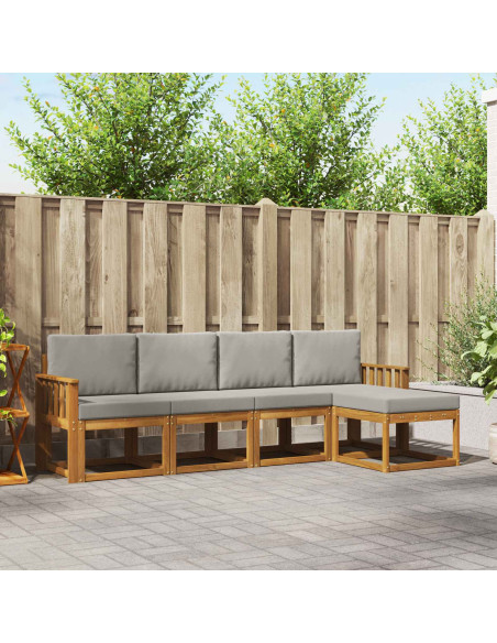 Set di divani 5 pcs Grigio Naturale e Chiaro