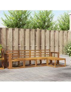 Set di divani 5 pcs Naturale Legno di Acacia Massello