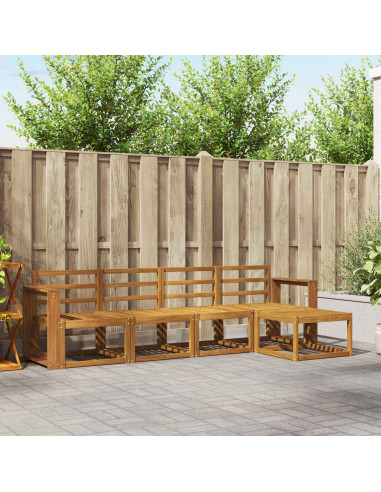 Set di divani 5 pcs Naturale Legno di Acacia Massello