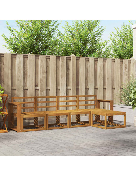 Set di divani 5 pcs Naturale Legno di Acacia Massello