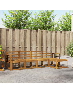 Set di divani 5 pcs Naturale Legno di Acacia Massello