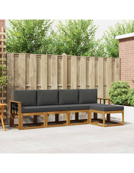 Set di divani 5 pcs Naturale e Antracite