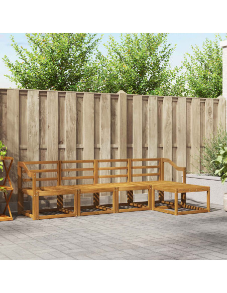 Set di divani 5 pcs Naturale Legno di Acacia Massello