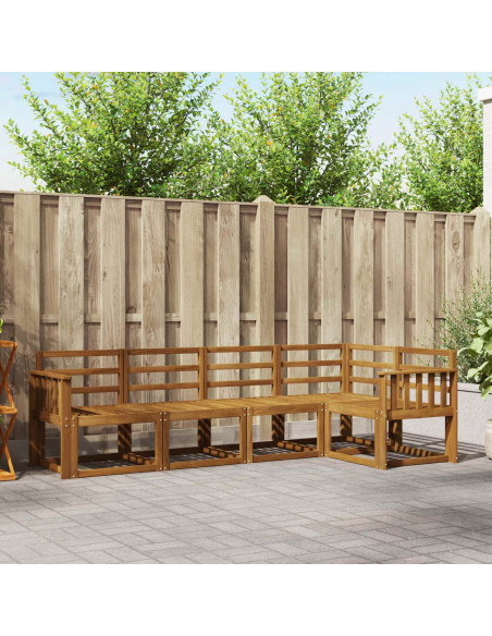 Set di divani 5 pcs Naturale Legno di Acacia Massello