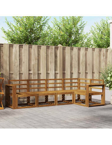 Set di divani 5 pcs Naturale Legno di Acacia Massello