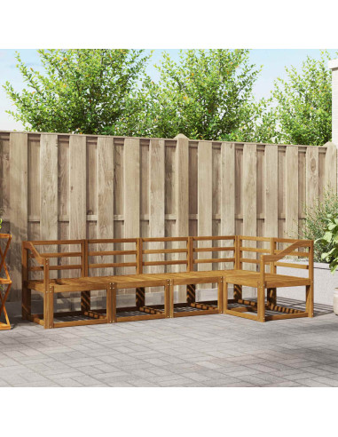 Set di divani 5 pcs Naturale Legno di Acacia Massello