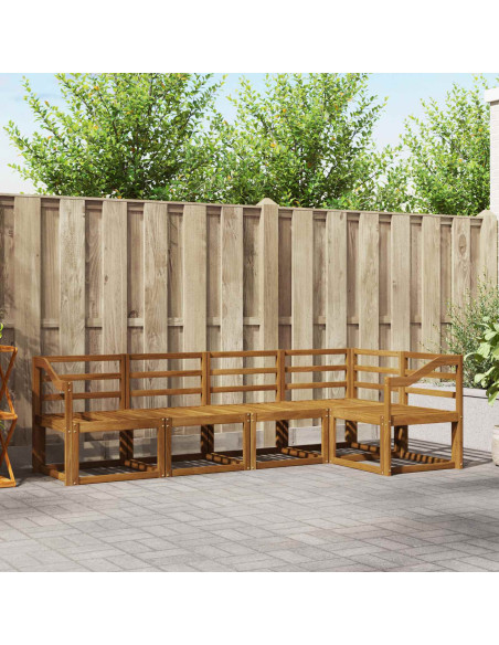 Set di divani 5 pcs Naturale Legno di Acacia Massello