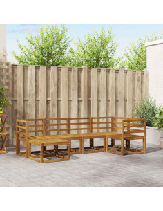 Set di divani 6 pcs Naturale Legno di Acacia Massello