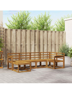 Set di divani 6 pcs Naturale Legno di Acacia Massello