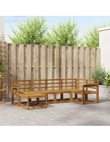 Set di divani 6 pcs Naturale Legno di Acacia Massello