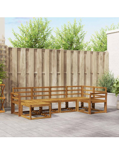 Set di divani 6 pcs Naturale Legno di Acacia Massello