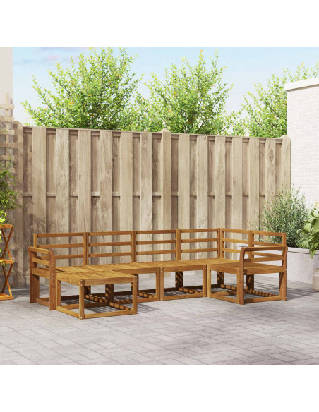 Set di divani 6 pcs Naturale Legno di Acacia Massello