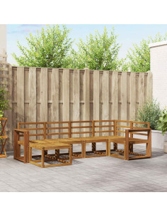 Set di divani 6 pcs Naturale Legno di Acacia Massello