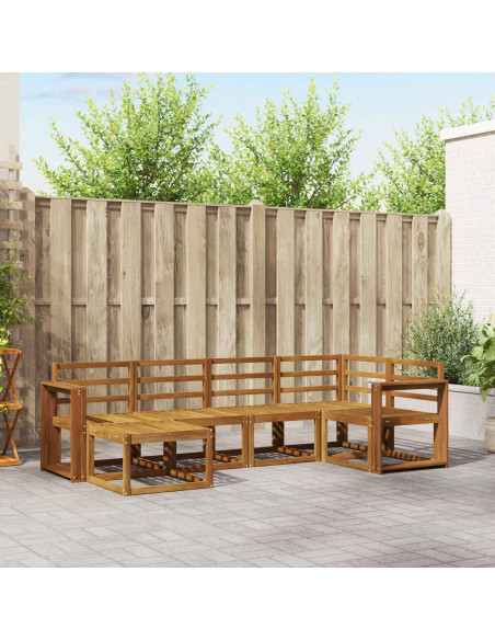 Set di divani 6 pcs Naturale Legno di Acacia Massello