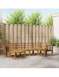 Set di divani 6 pcs Naturale Legno di Acacia Massello