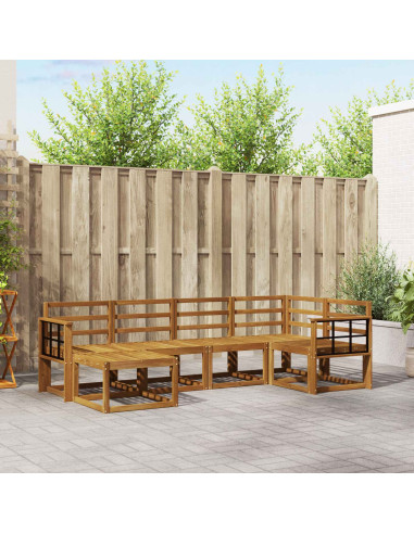 Set di divani 6 pcs Naturale Legno di Acacia Massello