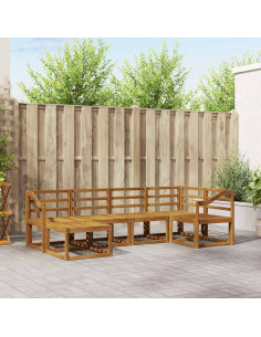 Set di divani 6 pcs Naturale Legno di Acacia Massello