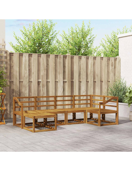 Set di divani 6 pcs Naturale Legno di Acacia Massello