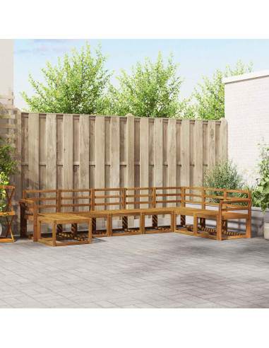 Set di divani 8 pcs Naturale Legno di Acacia Massello
