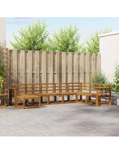 Set di divani 8 pcs Naturale Legno di Acacia Massello