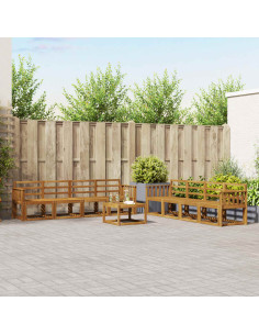 Set di divani da esterno 9 pcs Naturale