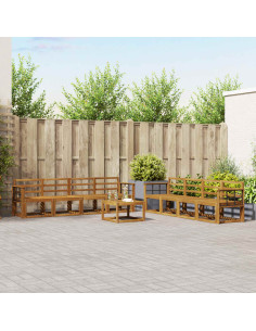 Set di divani da esterno 9 pcs Naturale