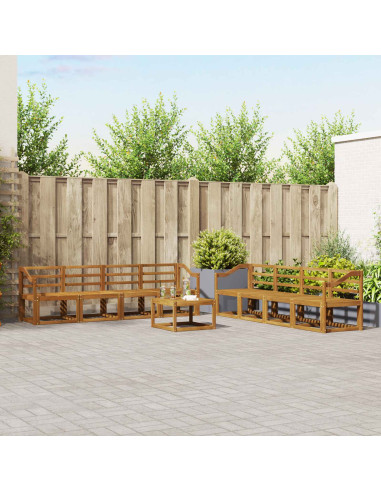 Set di divani da esterno 9 pcs Naturale