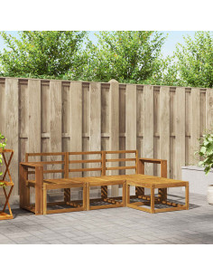 Set di divani da esterno 4 pcs Naturale