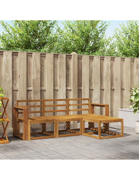 Set di divani da esterno 4 pcs Naturale