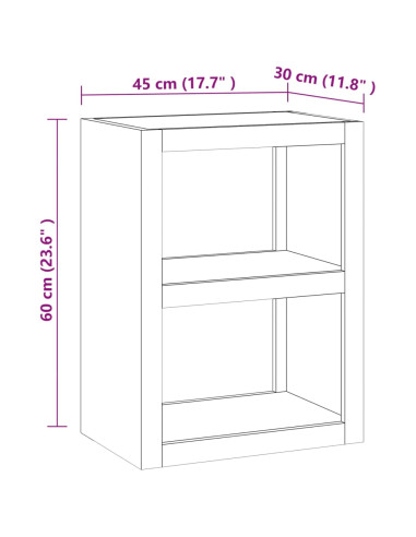 Tavolino 45x30x60 cm in Legno Massello di Teak