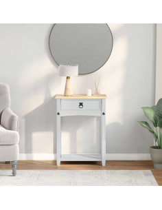 Tavolo Consolle Bianco 55 x 35 x 73 cm Pino massello