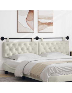 Testata appesa Montaggio a parete Crema 210 x 55 x 7 cm Velluto