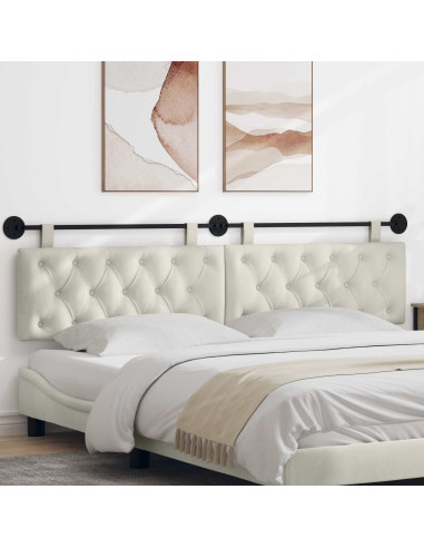 Testata appesa Montaggio a parete Crema 210 x 55 x 7 cm Velluto