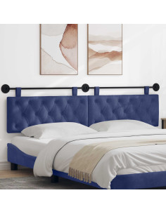 Testata appesa Blu Polizia 210 x 55 x 7 cm Velluto