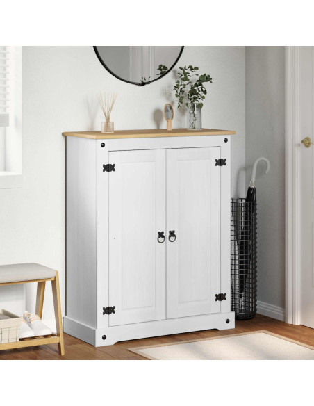 Mobile per scarpe Bianco 86 x 38.5 x 1080 cm Pino massello