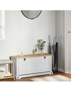 Mobile per scarpe Corona Bianco 99 x 32 x 49 cm Pino massello
