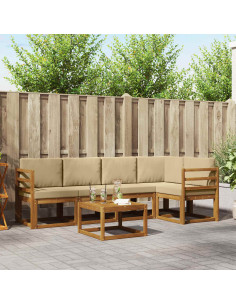 Set di divani con cuscino 6 pcs Naturale e Beige