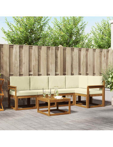 Set di divani con cuscino 6 pcs Naturale e Crema