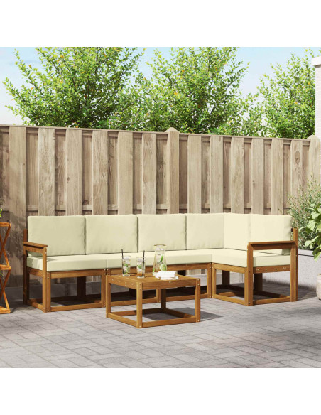 Set di divani con cuscino 6 pcs Naturale e Crema
