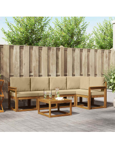 Set di divani con cuscino 6 pcs Naturale e Beige