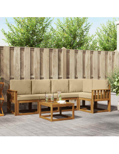 Set di divani con cuscino 6 pcs Naturale e Beige