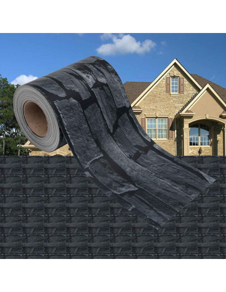 Recinzione Frangivento Giardino PVC 35x0,19 m Grigio Pietra